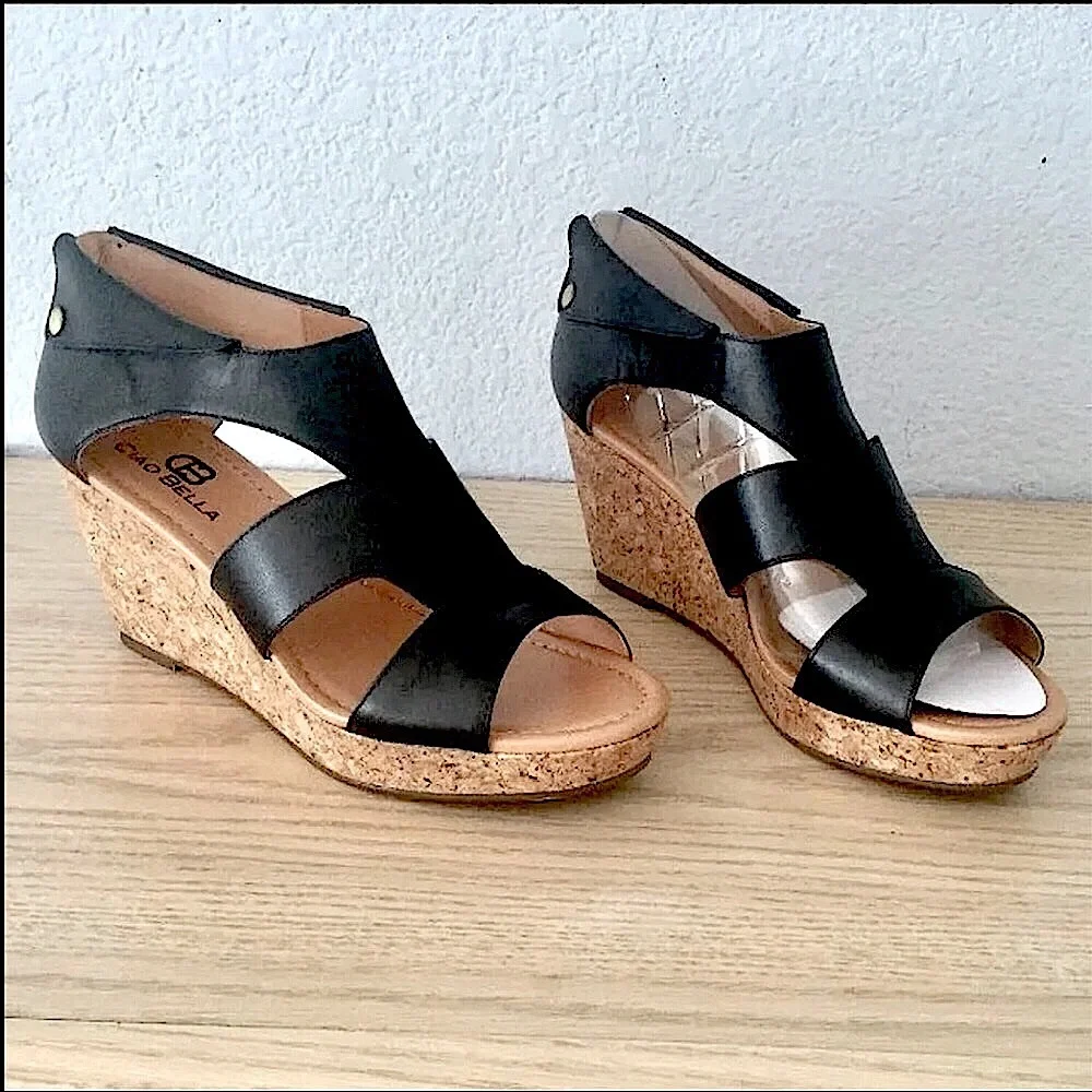 Ciao Bella Cork Wedge Shoes NIB